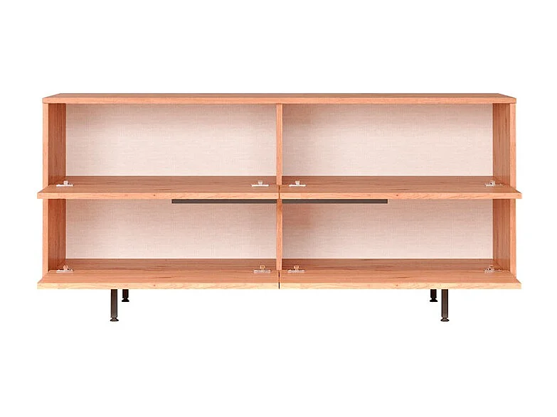 Alacena aparador para salón o cocina de madera con 4 puertas efecto ratán Dhunnan