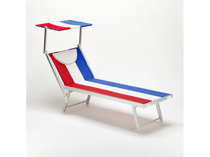 2 lettini prendisole spiaggia mare professionali in alluminio Santorini Europe - Francia