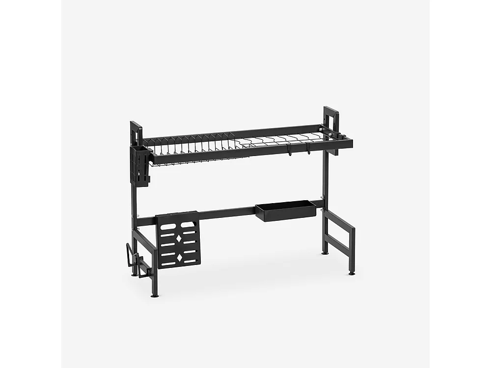 Escurridor de platos vertical de cocina para fregadero color negro y blanco Nalan - Negro