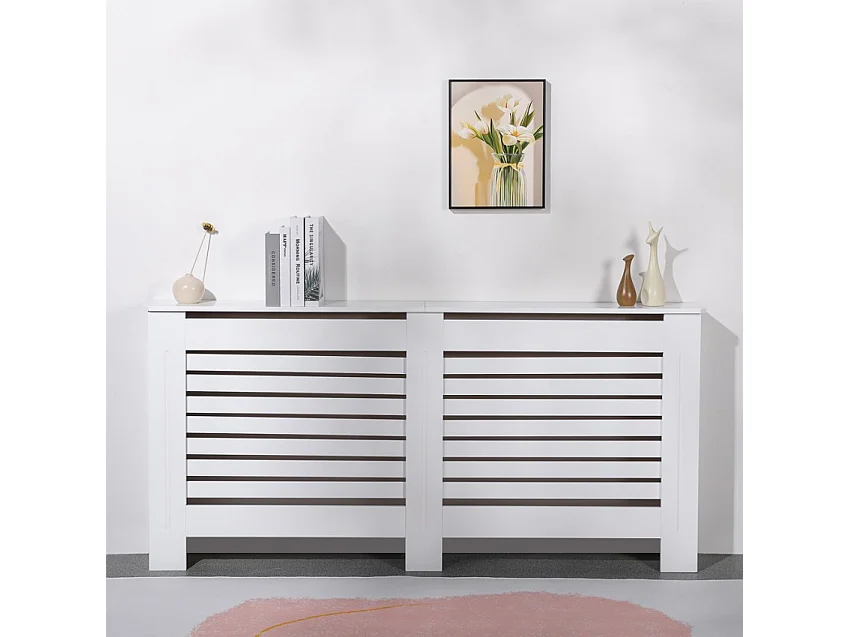 Cubreradiador 172 x 19 x 81,5 h cubrecalefactor de madera blanca Wormer XXL