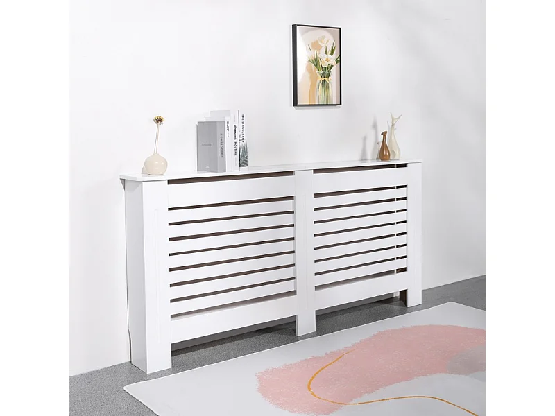 Cubreradiador 172 x 19 x 81,5 h cubrecalefactor de madera blanca Wormer XXL