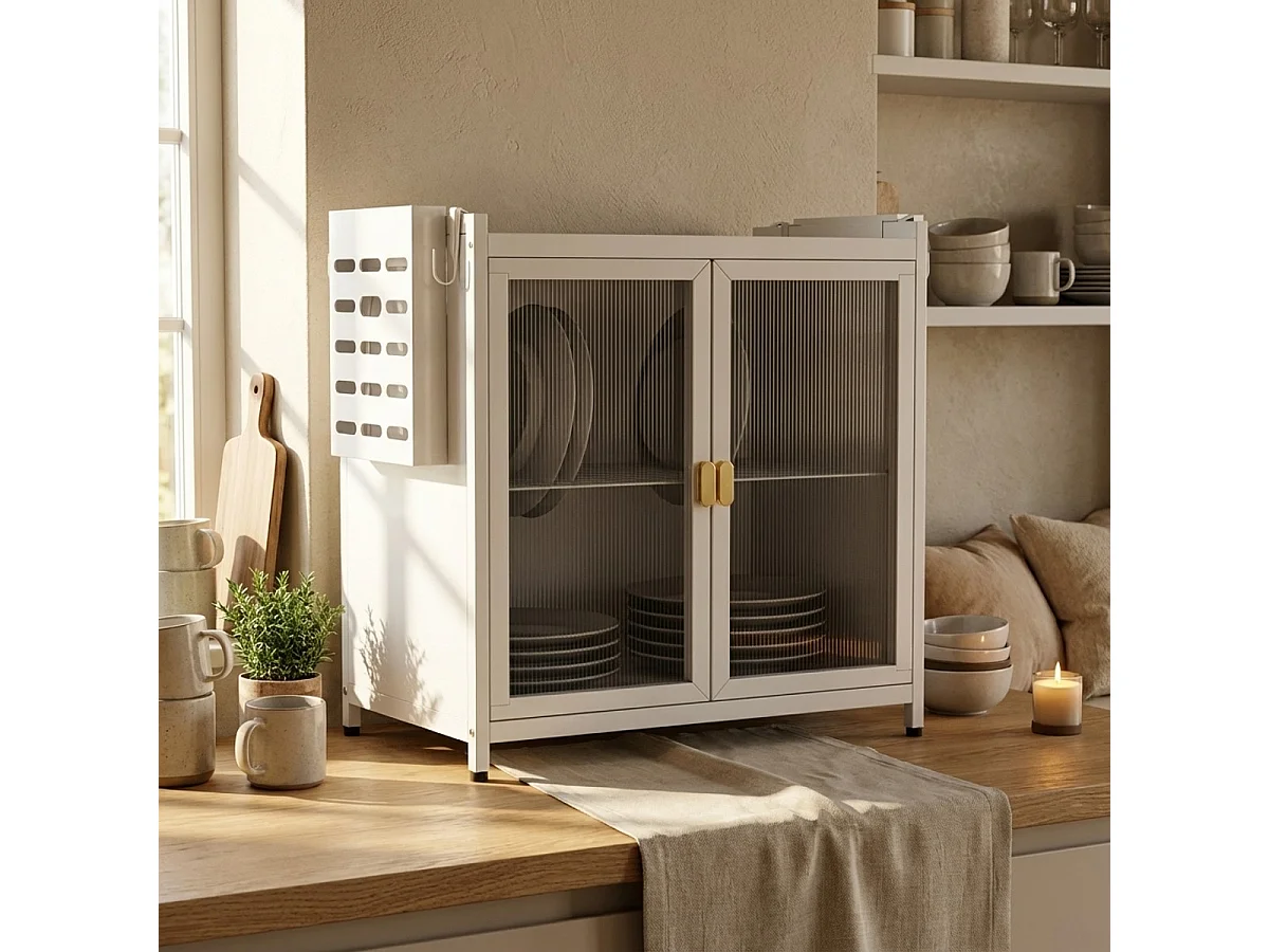 Mueble armario escurreplatos organizador para cocina 44x28x47cm Arin - Blanco