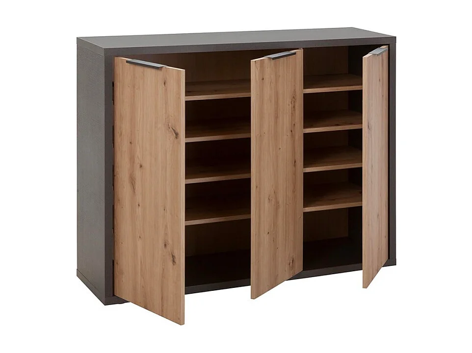 Aparador multiusos salón 3 puertas estilo industrial Shelton