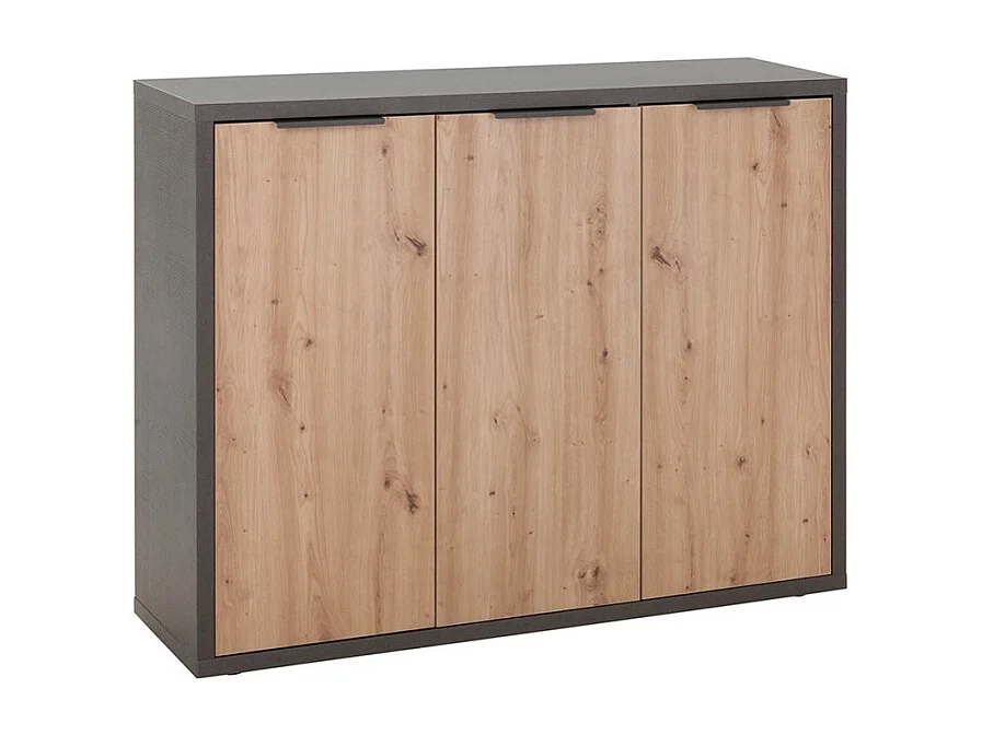 Aparador multiusos salón 3 puertas estilo industrial Shelton