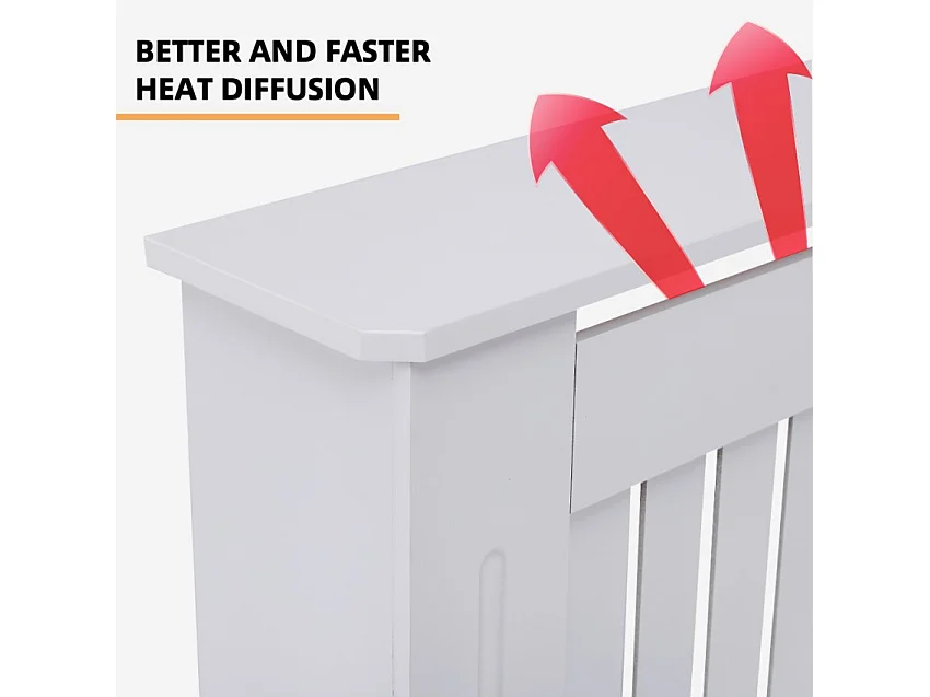 Cubreradiador de madera blanca cubrecalefactor 172 x 19 x 81,5 h Heeter XXL