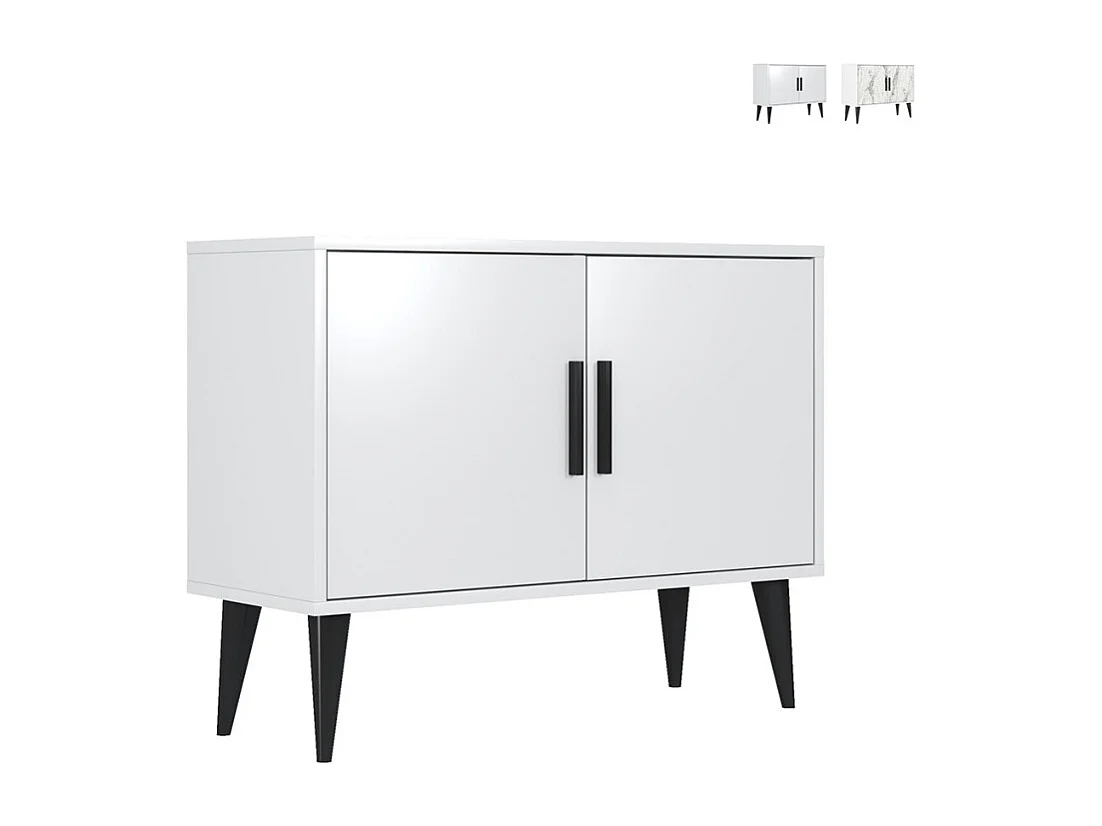 Aparador moderno para el salón blanco con 2 puertas mueble recibidor Corduiso - Blanco