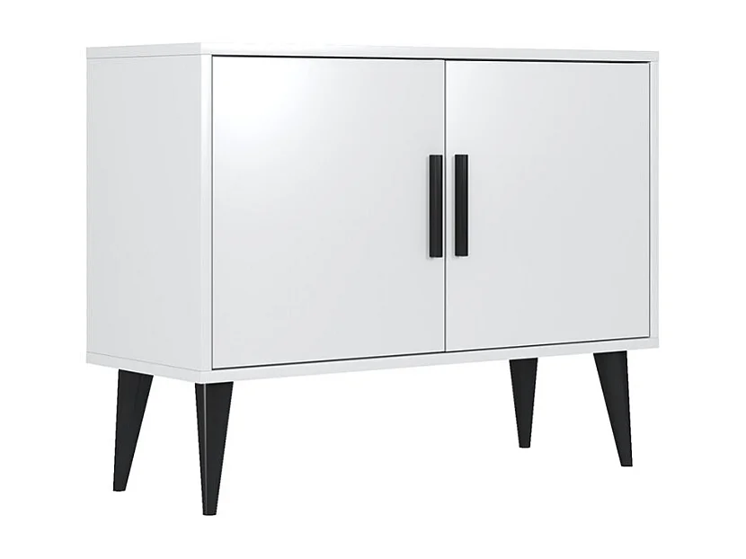 Aparador moderno para el salón blanco con 2 puertas mueble recibidor Corduiso - Blanco