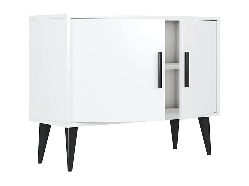 Aparador moderno para el salón blanco con 2 puertas mueble recibidor Corduiso - Blanco