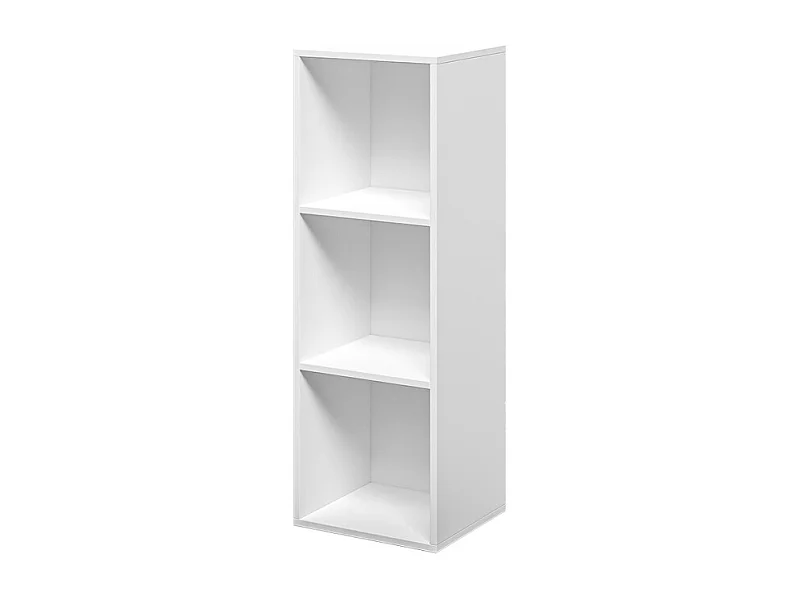 Libreria bassa bianca in legno 3 scaffali per ufficio studio Ika 4