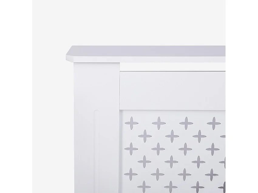 Heizkörperabdeckung aus weißem Holz 172x19x81,5h Fencer XXL