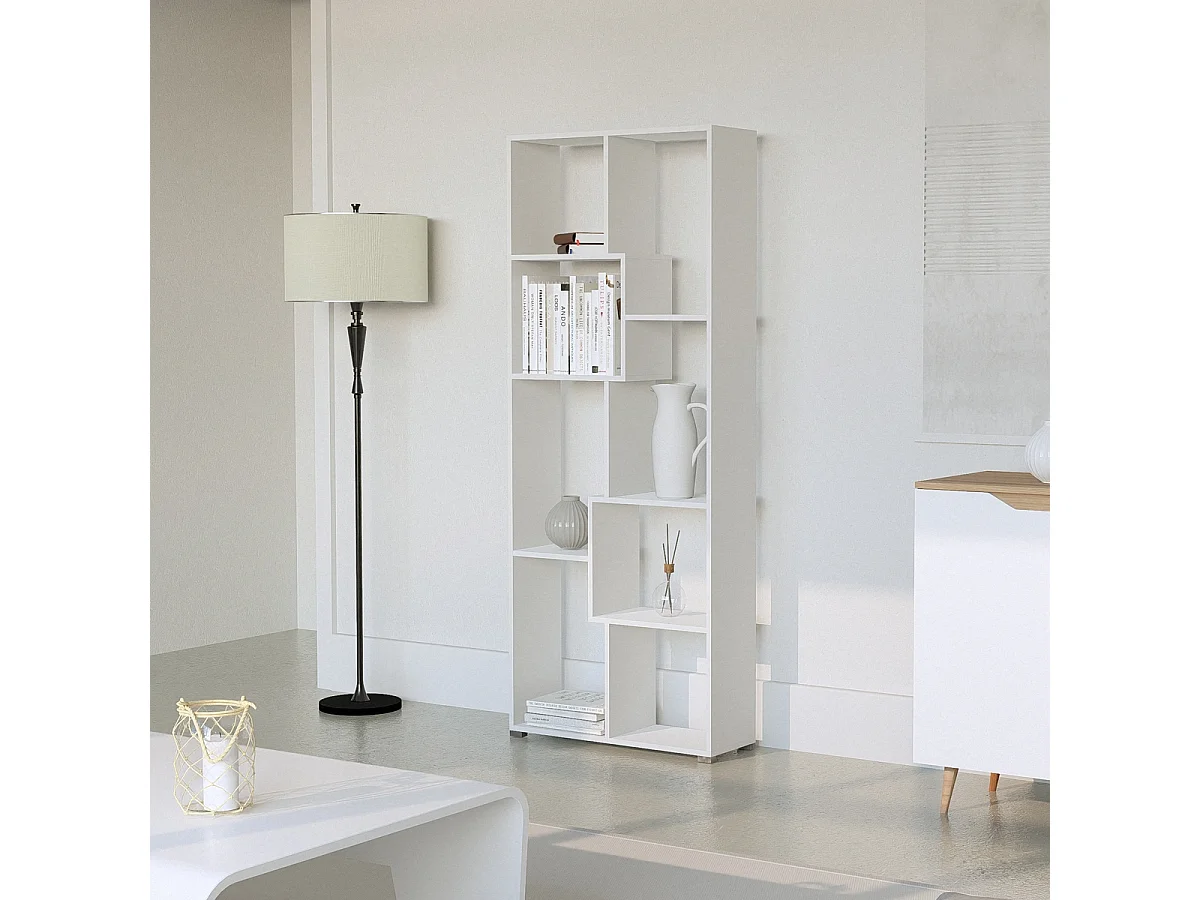 Büro-Wohnzimmer-Bücherregal aus Holz modern weiß Kajes