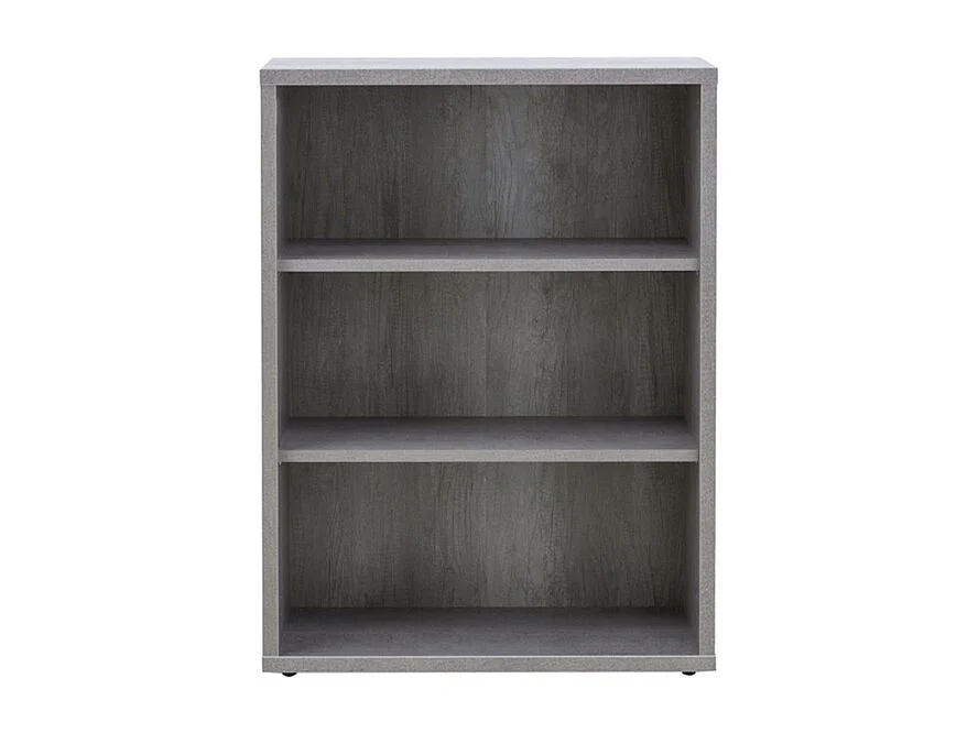 Estantería baja y ancha 3 compartimentos de madera para oficina y despacho Cement