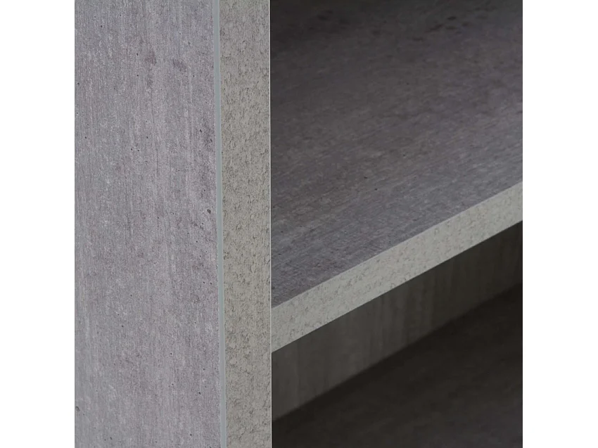 Estantería baja y ancha 3 compartimentos de madera para oficina y despacho Cement