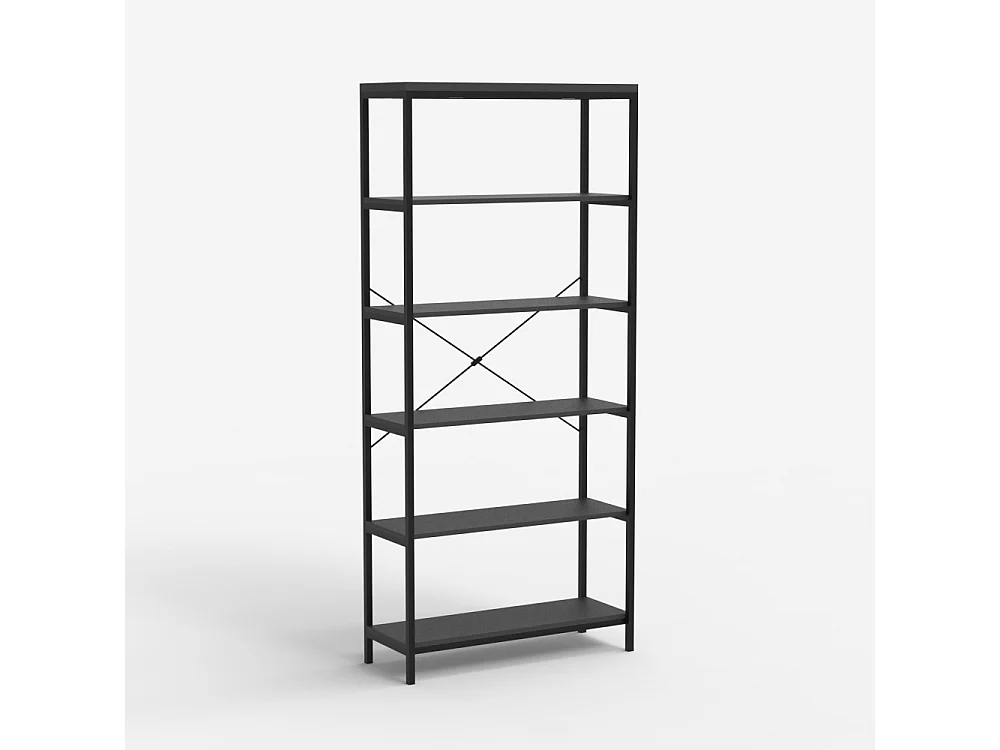 Wandbuchregal minimalistischer Industriestil Metall schwarz Murat