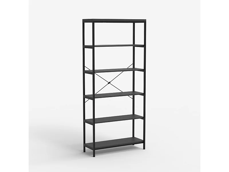 Wandbuchregal minimalistischer Industriestil Metall schwarz Murat