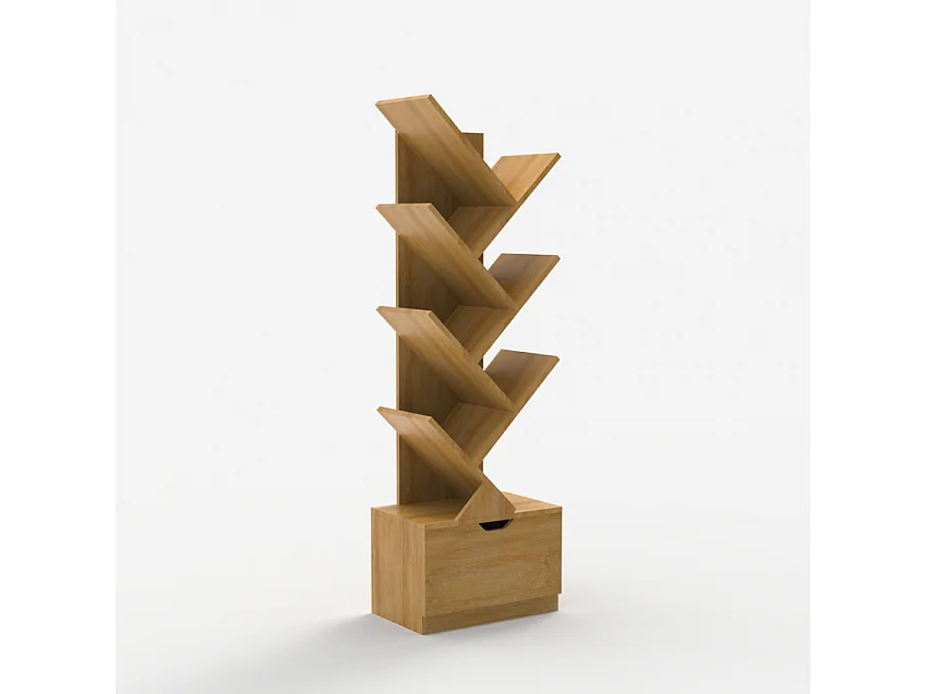 Modernes design bücherregal 8 Schublade Regale Wohnzimmer Büro Treebook 120 - Natur