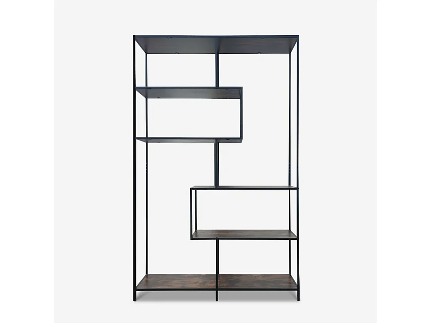 Industrieller Stil Bücherregal Eisen und Holz 114x35x185h Sapes