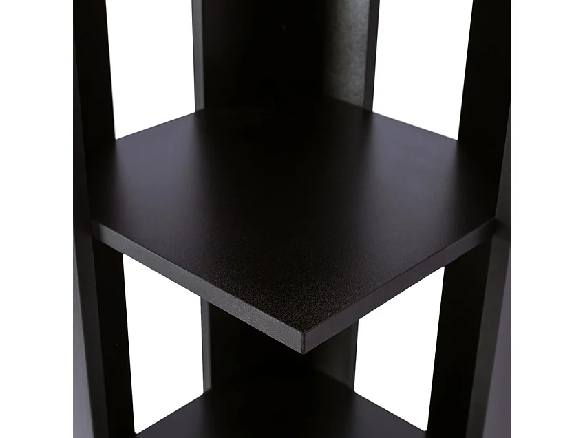 Estantería esquinera moderna para salón y oficina con 5 estantes Orkney - Negro