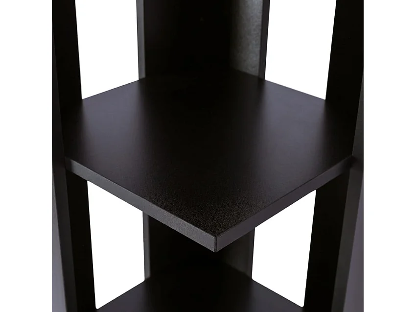 Estantería esquinera moderna para salón y oficina con 5 estantes Orkney - Negro