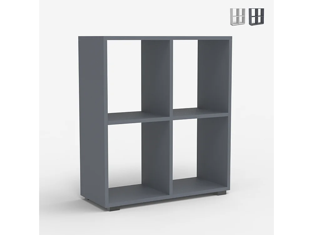 Bücherregal niedrig weiß grau modern für Büro Kinderzimmer Arkus - Grau