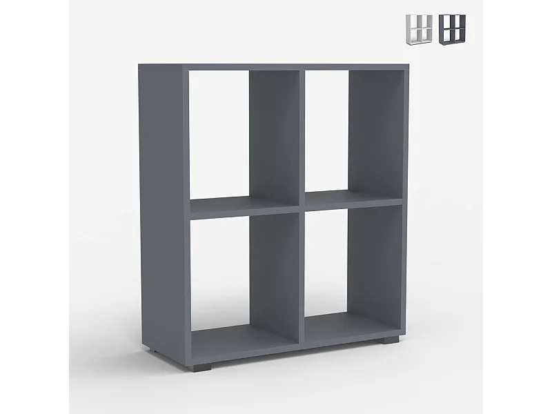 Bücherregal niedrig weiß grau modern für Büro Kinderzimmer Arkus - Grau