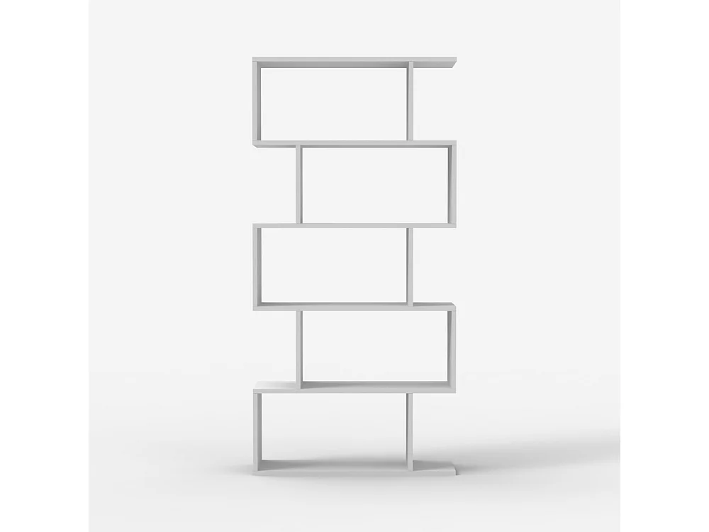 Bücherregal modern vertikal für Wohnzimmer 5 Regale Holz Lexis - Weiß