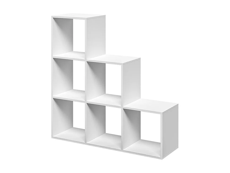 Weißes wandmontiertes Bücherregal mit modernen Design-Würfelregalen Ika 1