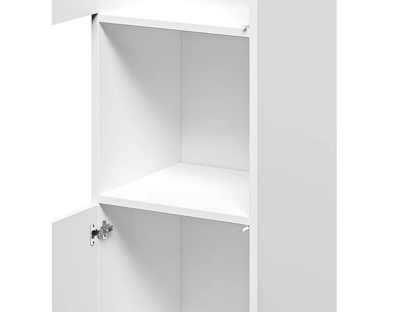 Libreria bianca con 2 ante 3 scaffali per ufficio studio moderna ika 6