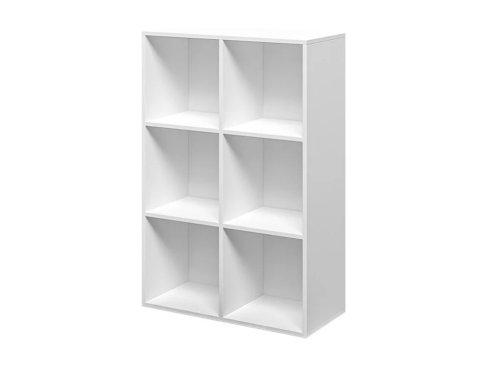 Modernes weißes Büro-Bücherregal mit 6 Würfelböden 65x30x97cm Ika 2