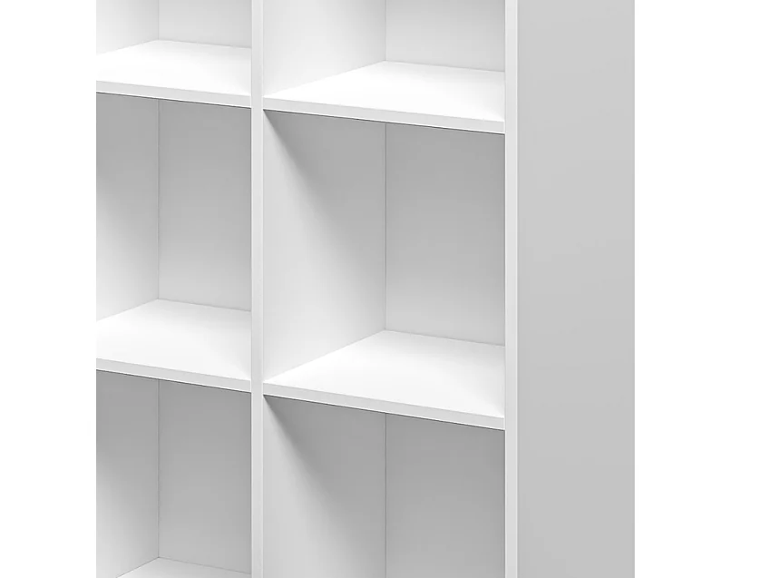 Modernes weißes Büro-Bücherregal mit 6 Würfelböden 65x30x97cm Ika 2