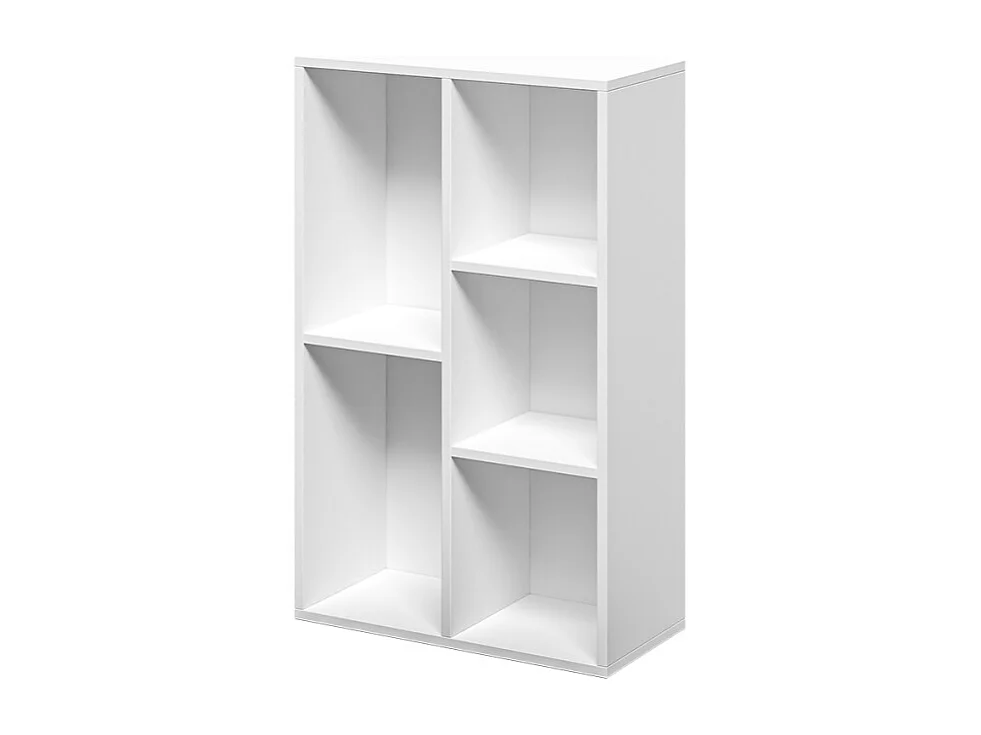 Weißes Büro-Bücherregal mit 5 modernen Würfelböden 50x25x80cm Ika 3
