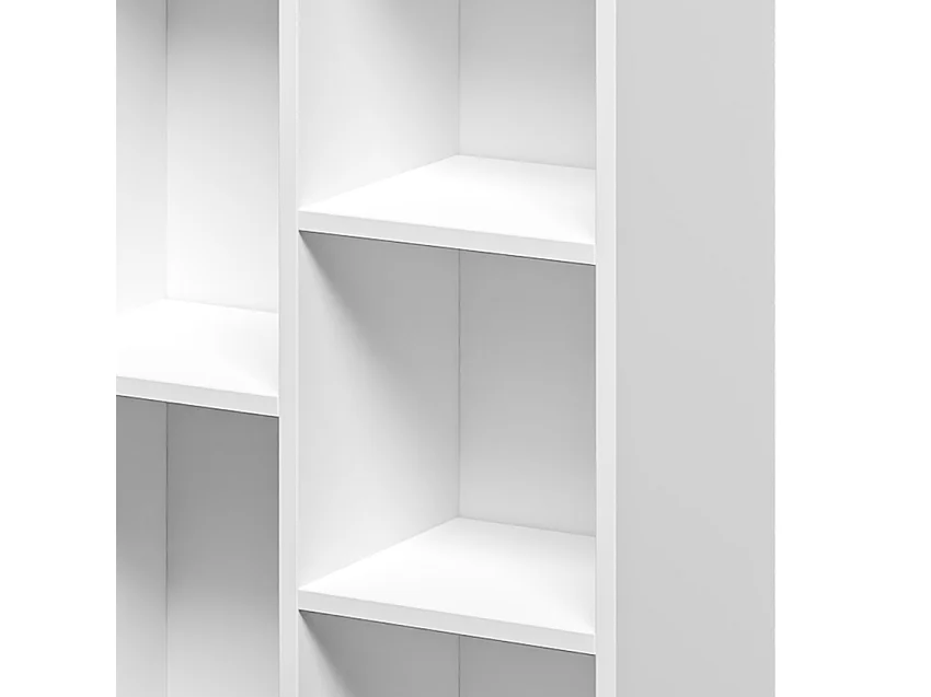 Weißes Büro-Bücherregal mit 5 modernen Würfelböden 50x25x80cm Ika 3