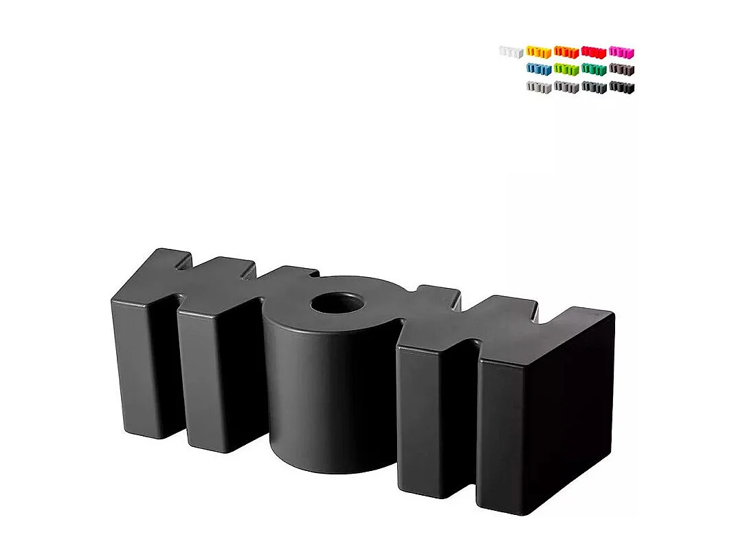 Banco diseño moderno Slide Wow interiores y jardines - Negro