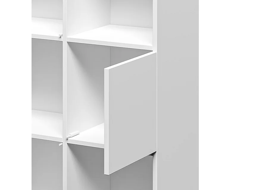Bücherregal mit Türen Büromöbel 6 Fachböden weiß 65x30x97cm Ika 5