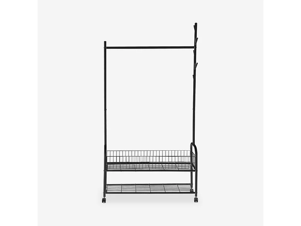 Appendiabiti con ruote carrello stand attaccapanni in metallo Lamy - Nero