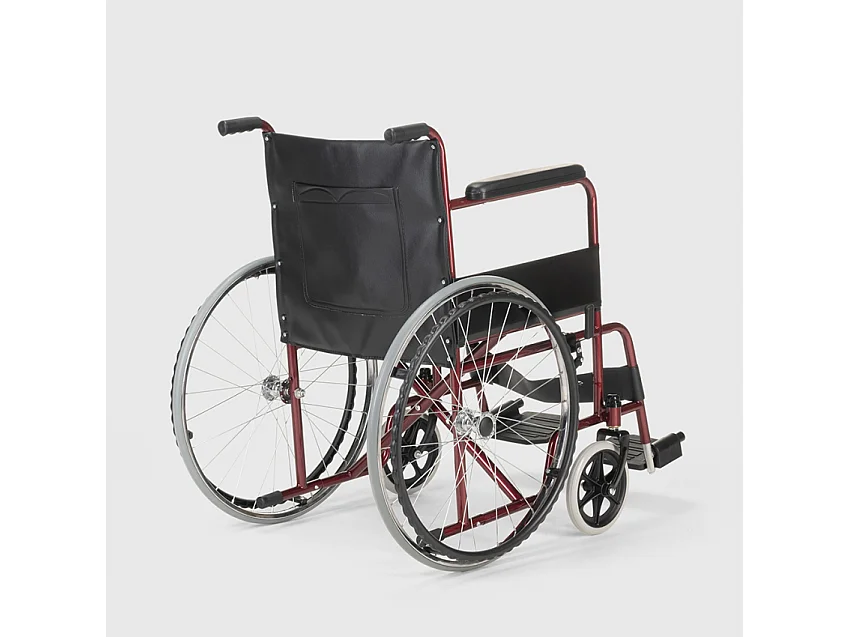 Violet Faltbarer Rollstuhl aus Stahl 15 kg für behinderte und ältere Menschen - Rot