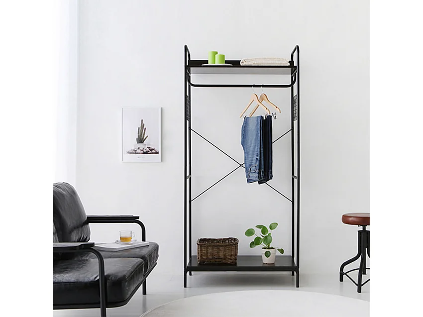 Appendiabiti armadio aperto metallo industriale ingresso camera Otto
