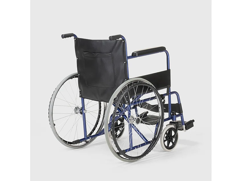 Violet Faltbarer Rollstuhl aus Stahl 15 kg für behinderte und ältere Menschen - Blau