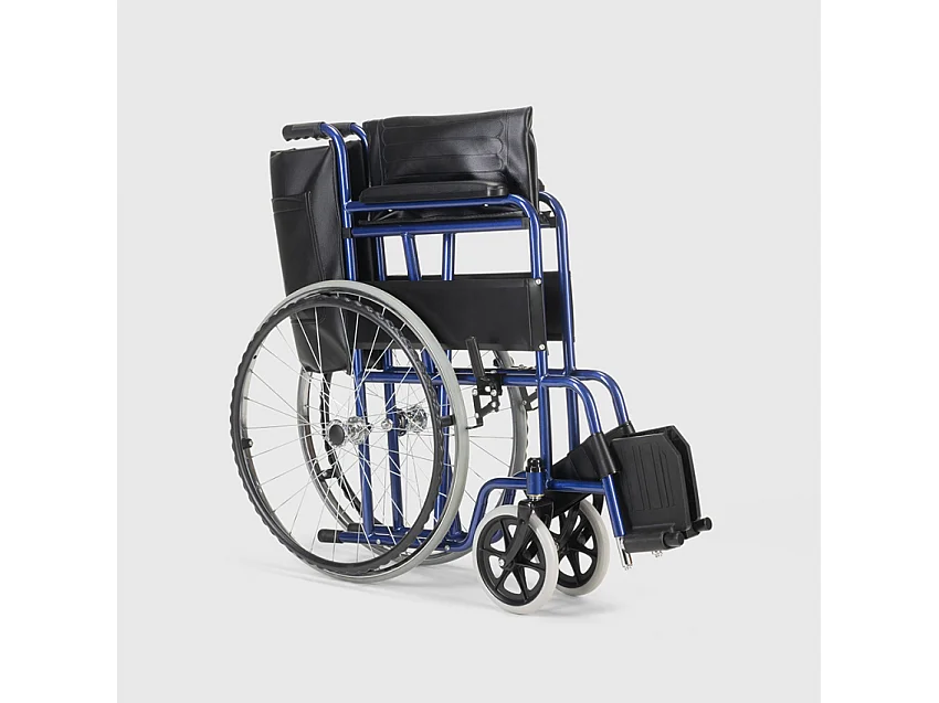 Violet Faltbarer Rollstuhl aus Stahl 15 kg für behinderte und ältere Menschen - Blau