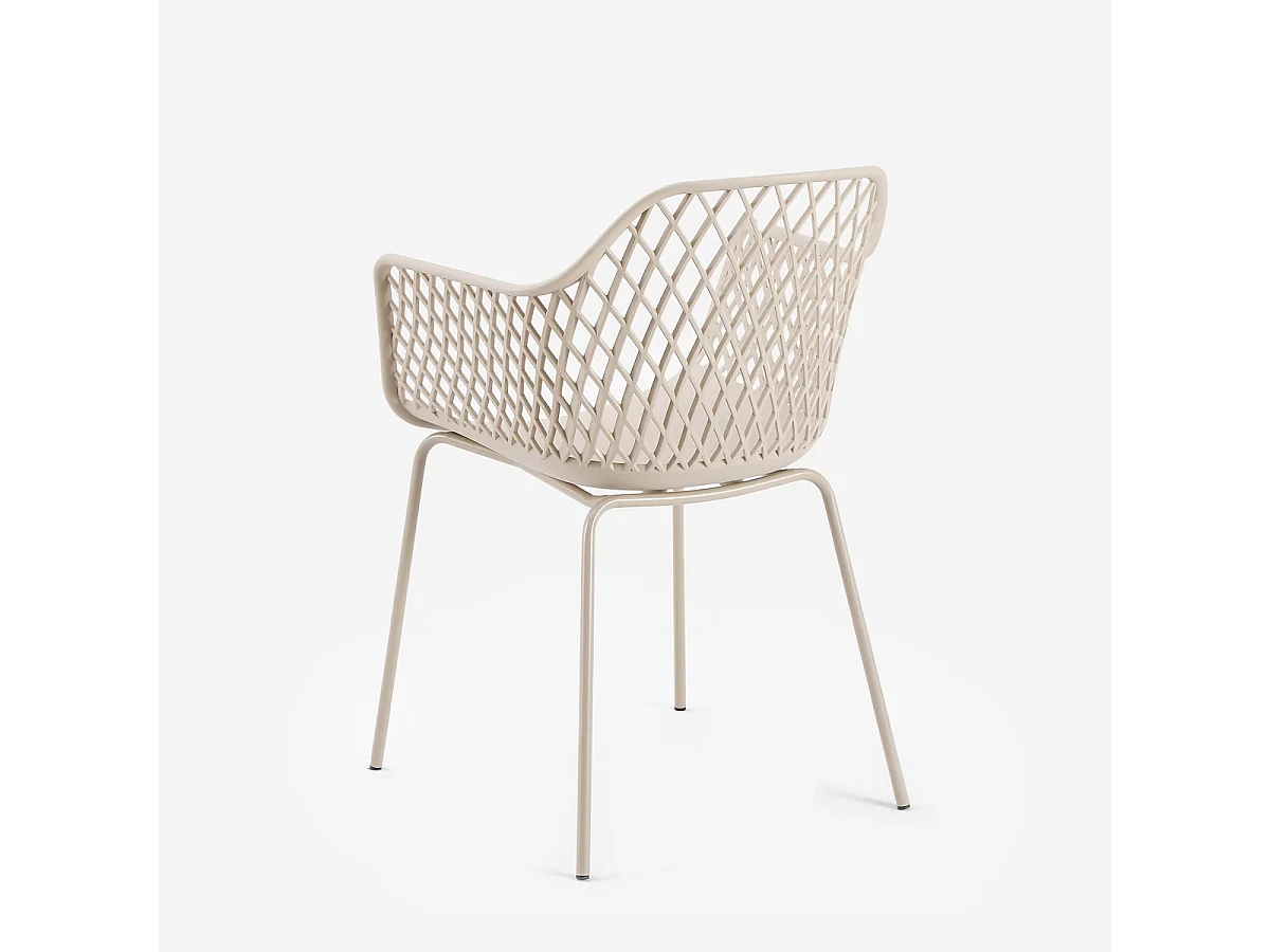 Moderne Garten-Außenstuhl mit Armlehnen aus Polypropylen Tzura - Beige