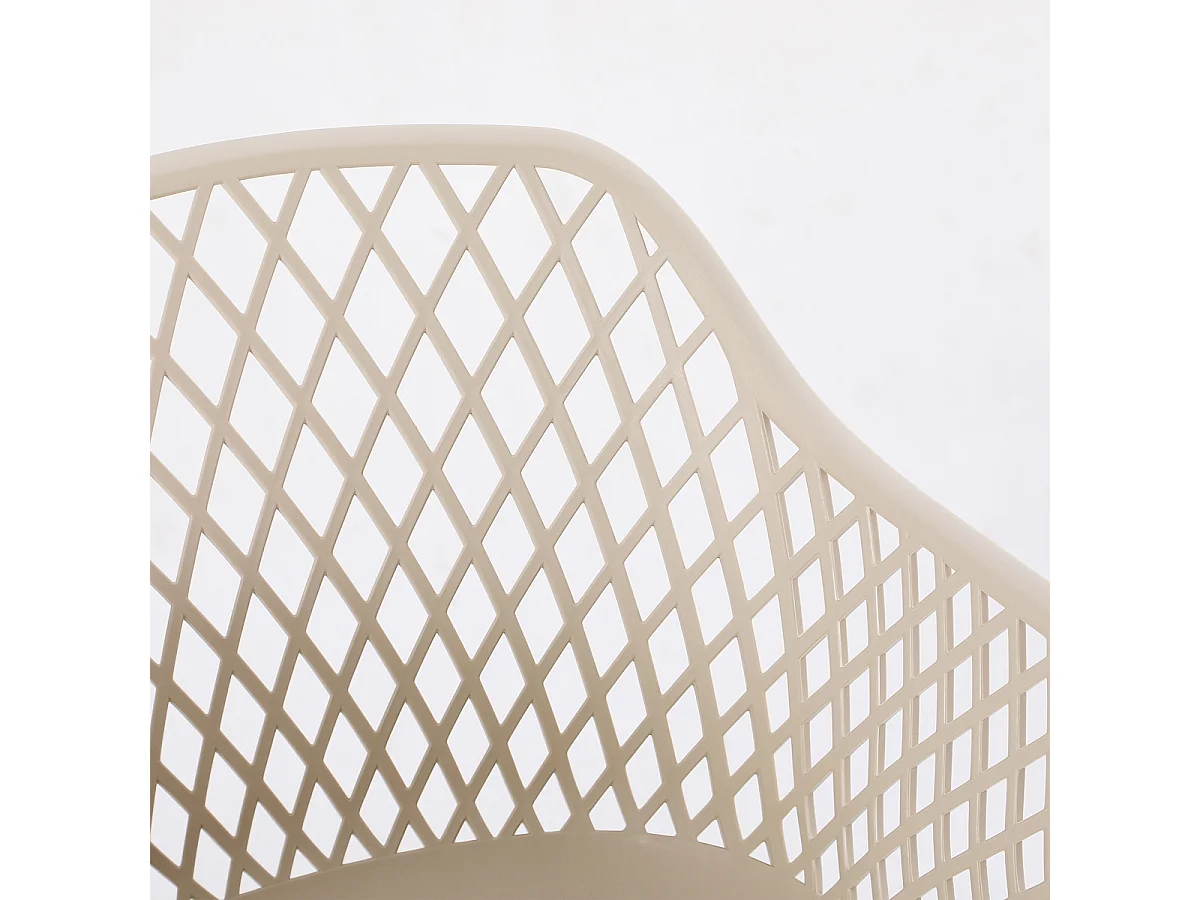 Moderne Garten-Außenstuhl mit Armlehnen aus Polypropylen Tzura - Beige