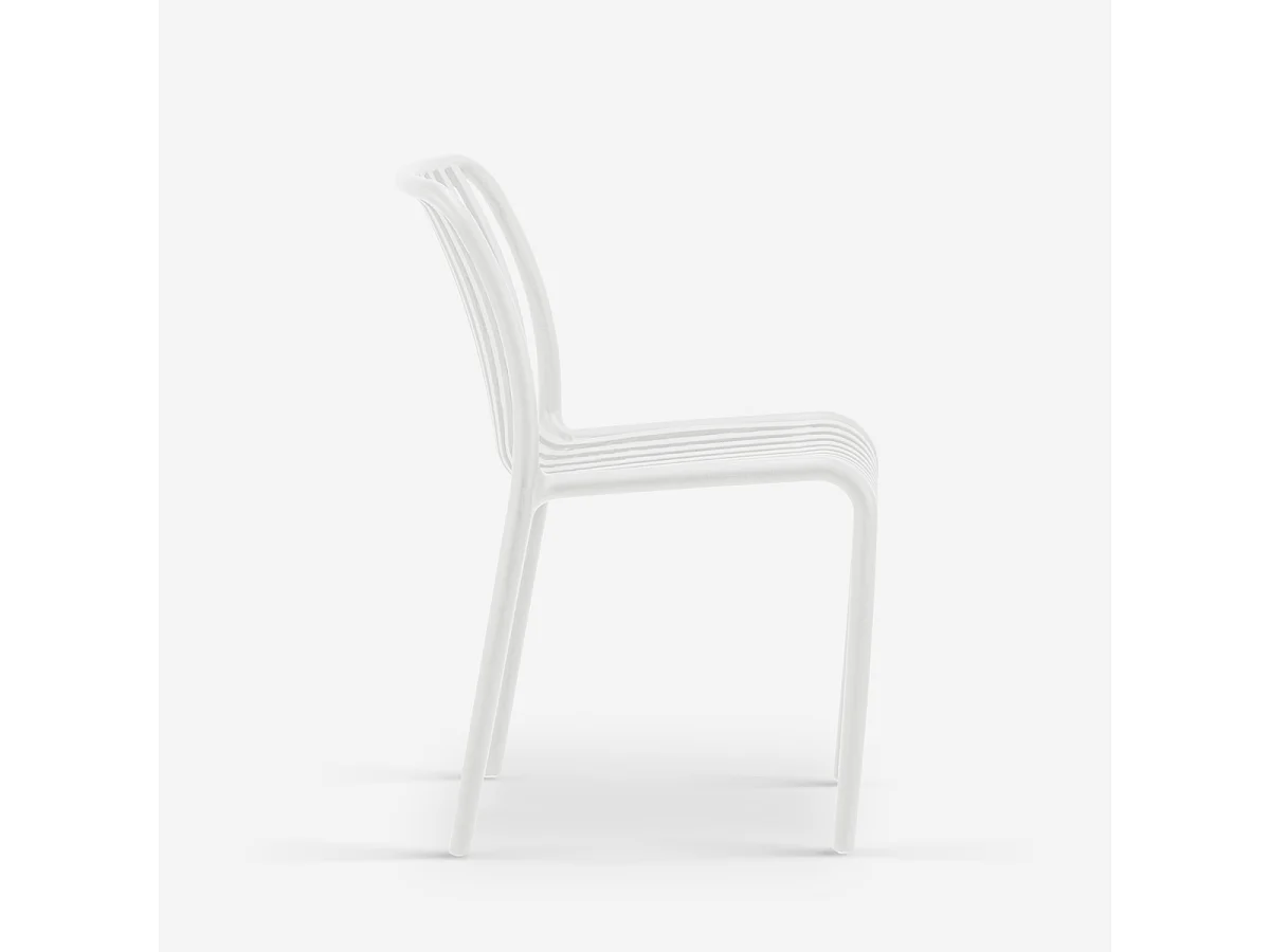 Stuhl draußen Garten modern schwarz weiß Polypropylen Sawas - Weiß