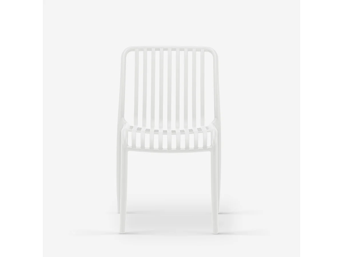 Stuhl draußen Garten modern schwarz weiß Polypropylen Sawas - Weiß