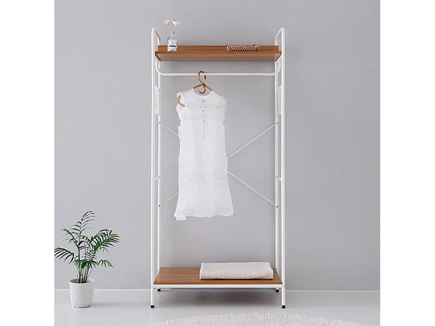 armario Perchero abierto de metal blanco para entrada o salón Otto Light