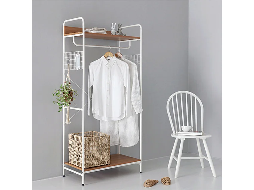 armario Perchero abierto de metal blanco para entrada o salón Otto Light