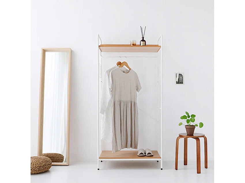 armario Perchero abierto de metal blanco para entrada o salón Otto Light