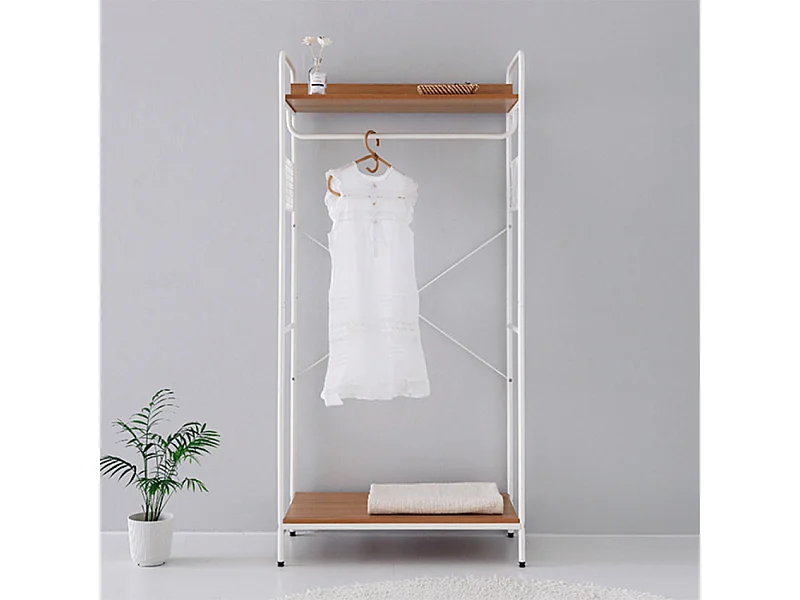 armario Perchero abierto de metal blanco para entrada o salón Otto Light