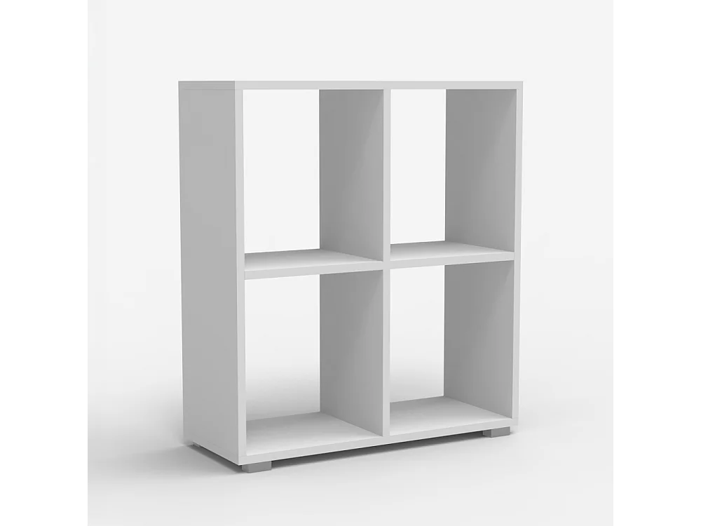 Bücherregal niedrig weiß grau modern für Büro Kinderzimmer Arkus - Weiß