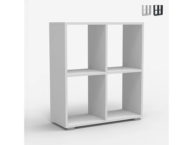 Bücherregal niedrig weiß grau modern für Büro Kinderzimmer Arkus - Weiß