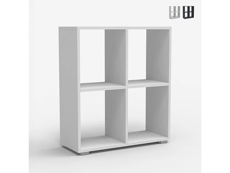 Libreria bassa bianco grigio moderna ufficio cameretta bambini Arkus - Bianco
